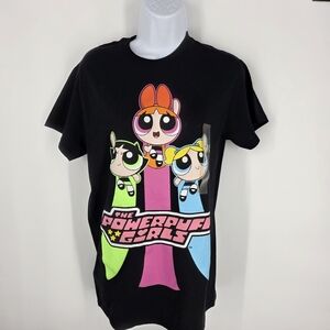 Official Powerpuff Girls Shirt Black SM - Blossom Bubbles Buttercup Graphic Tee